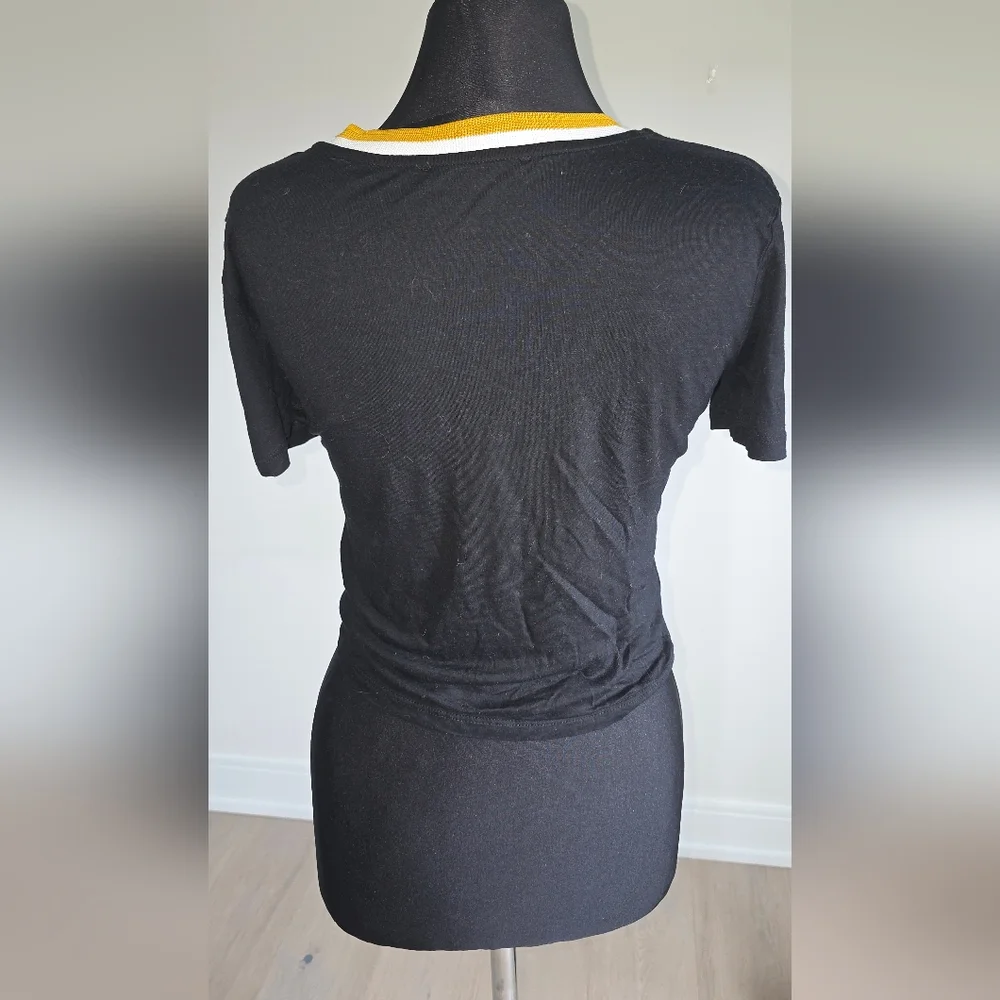 Zara Trafaluc Black Fitted Cropped Plain Short Sleeve Tee S - Picture 10 of 11
